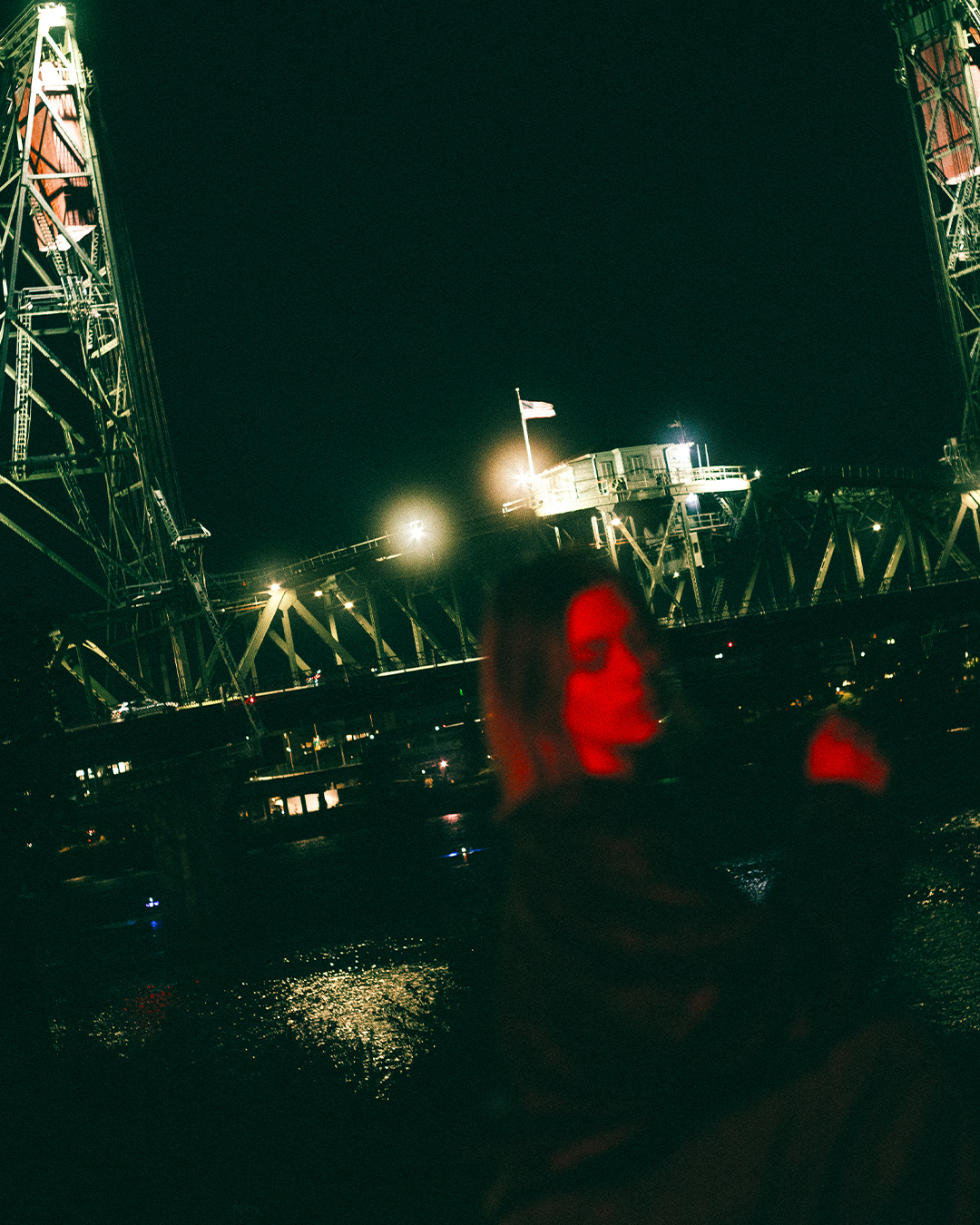 Cinematic Night Portraits in Portland: Red Light, Neon, and Double Exposures — photograph 10 of 20